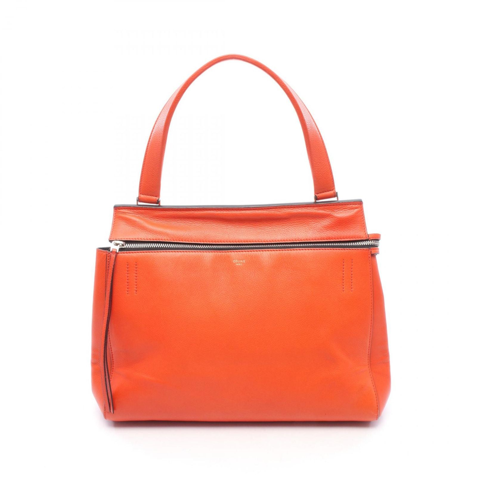 Celine Handbag Edge Medium Orange Leather Hand
