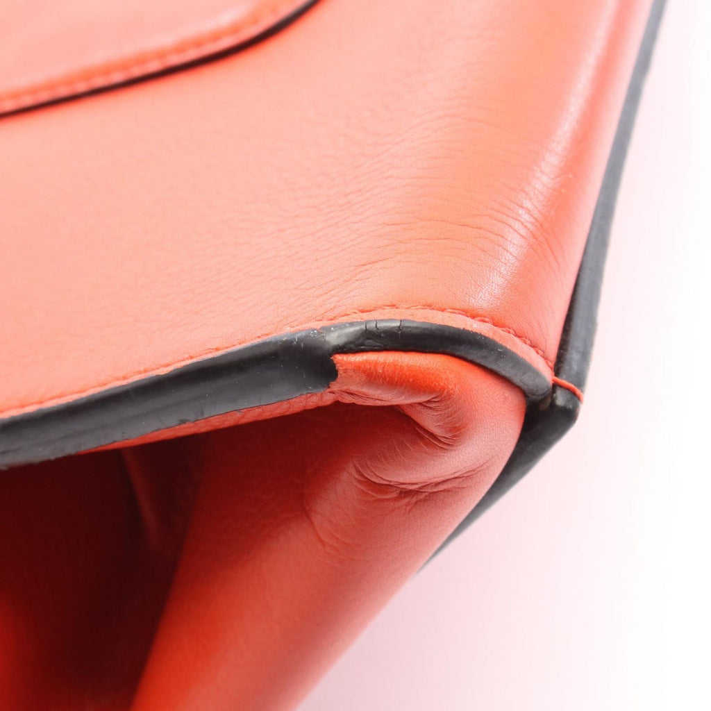 Celine Handbag Edge Medium Orange Leather Hand — view 7