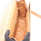 Celine Shoulder Bag Macadam Dark Brown Canvas Leather — view 3