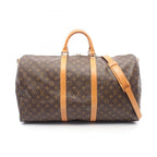 Louis Vuitton Boston Bag Keepall 55 Monogram 2-Way Canvas Leather Bandouliere 55