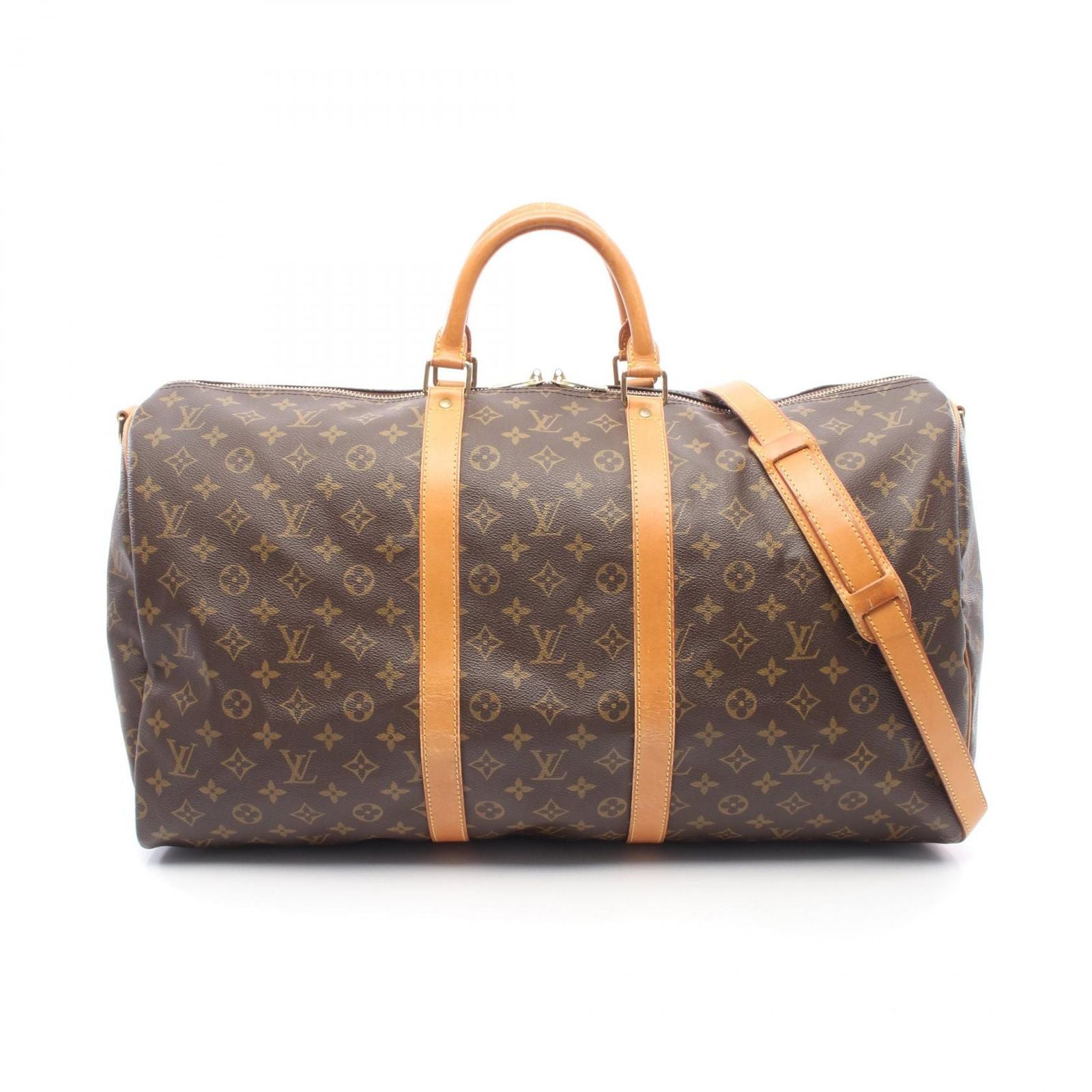 Louis Vuitton Boston Bag Keepall 55 Monogram 2-Way Canvas Leather Bandouliere 55