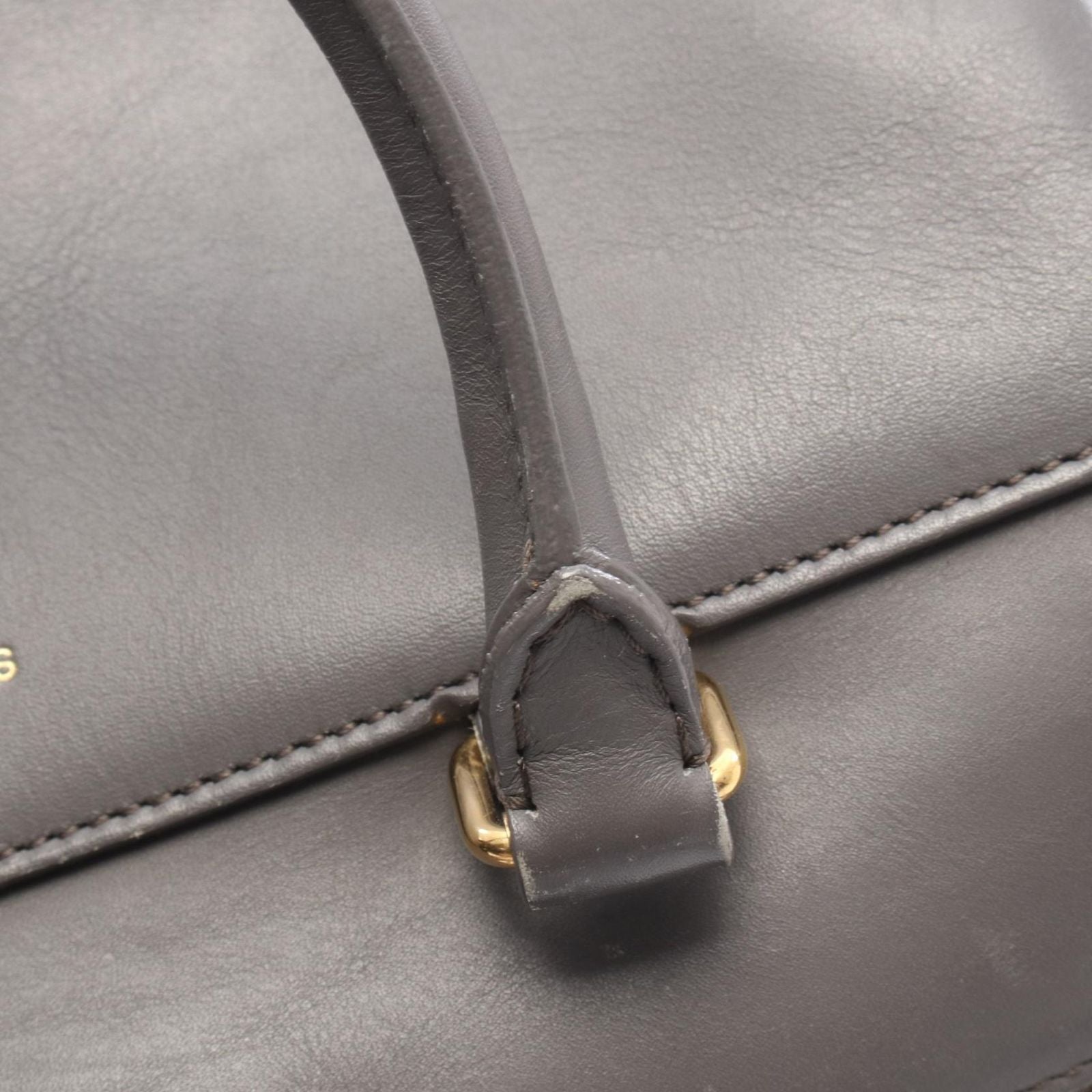 Saint Laurent Paris Handbag Baby Duffle 2-Way Gray Leather Shoulder — view 8