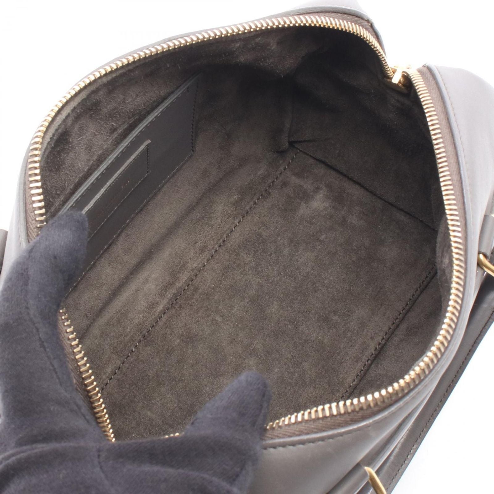 Saint Laurent Paris Handbag Baby Duffle 2-Way Gray Leather Shoulder — view 3
