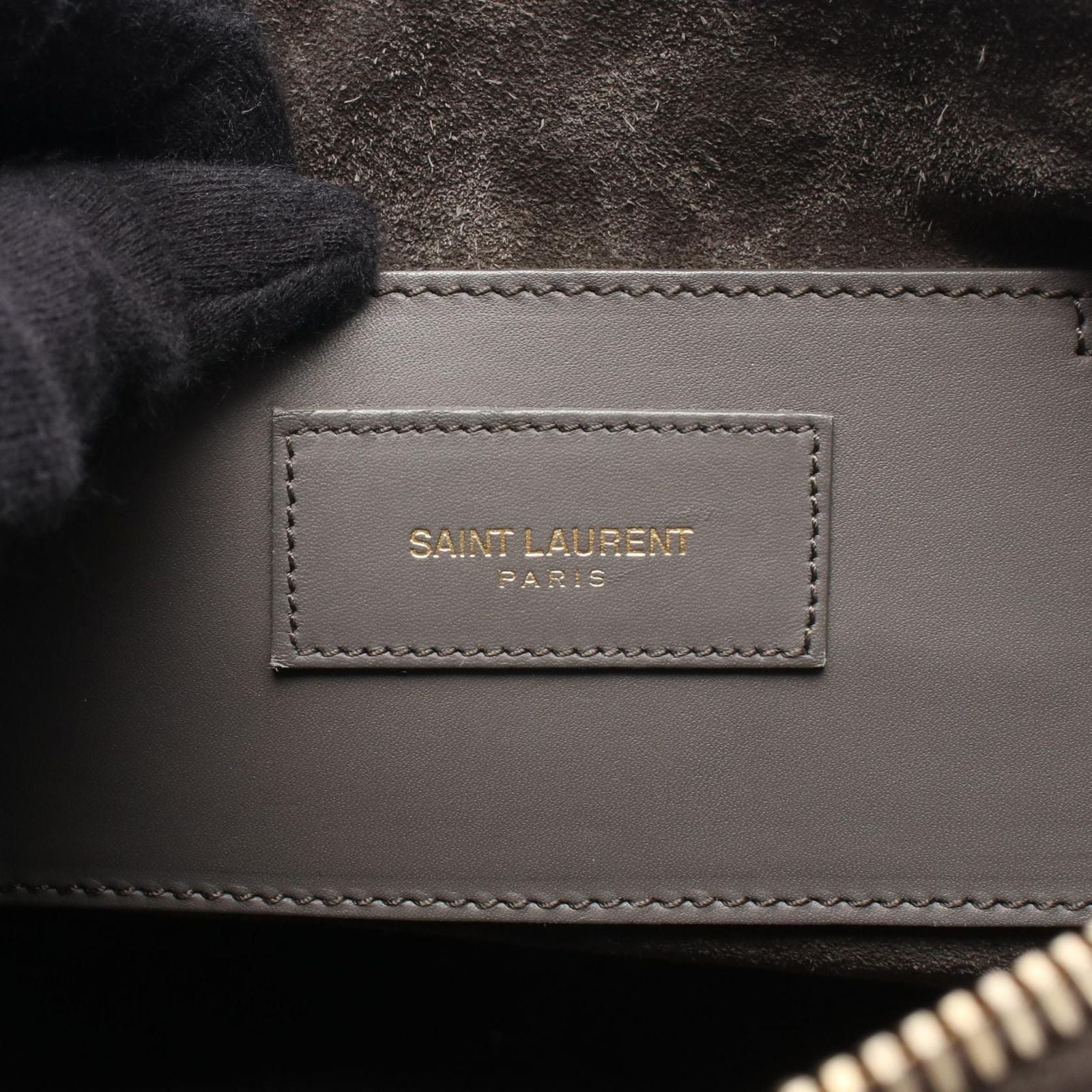 Saint Laurent Paris Handbag Baby Duffle 2-Way Gray Leather Shoulder — view 4