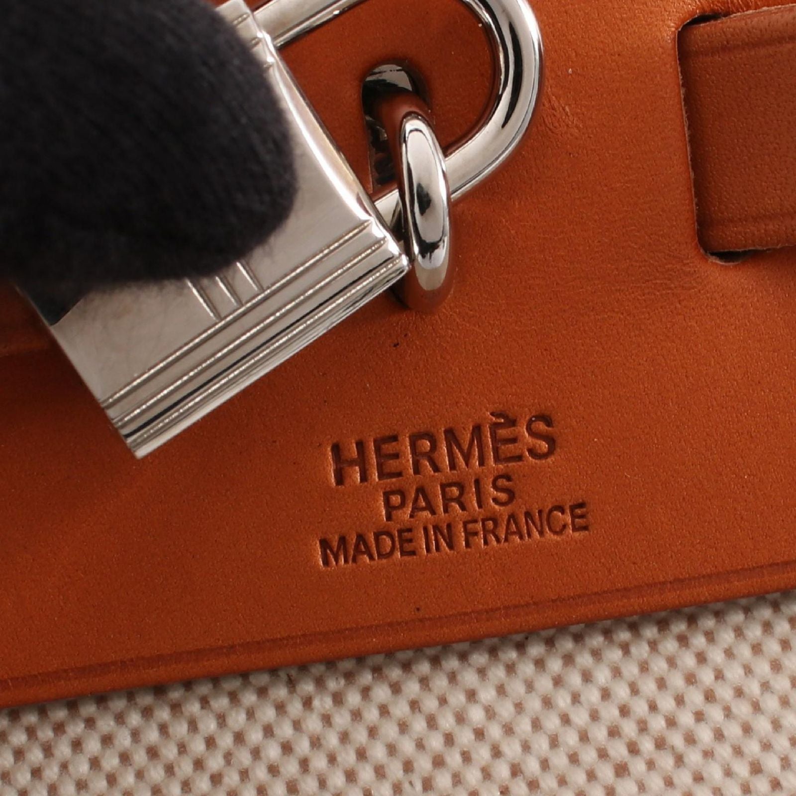 Hermes Handbag Herbag MM Ecru Natural Canvas Leather — view 4