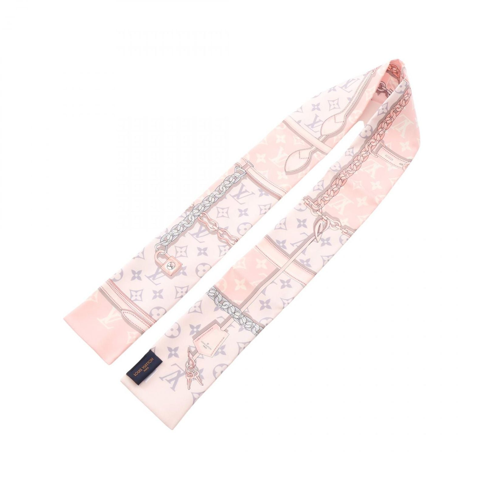 Louis Vuitton Scarf Bandeau Monogram Confidential Rose Cles Ribbon Silk — view 3