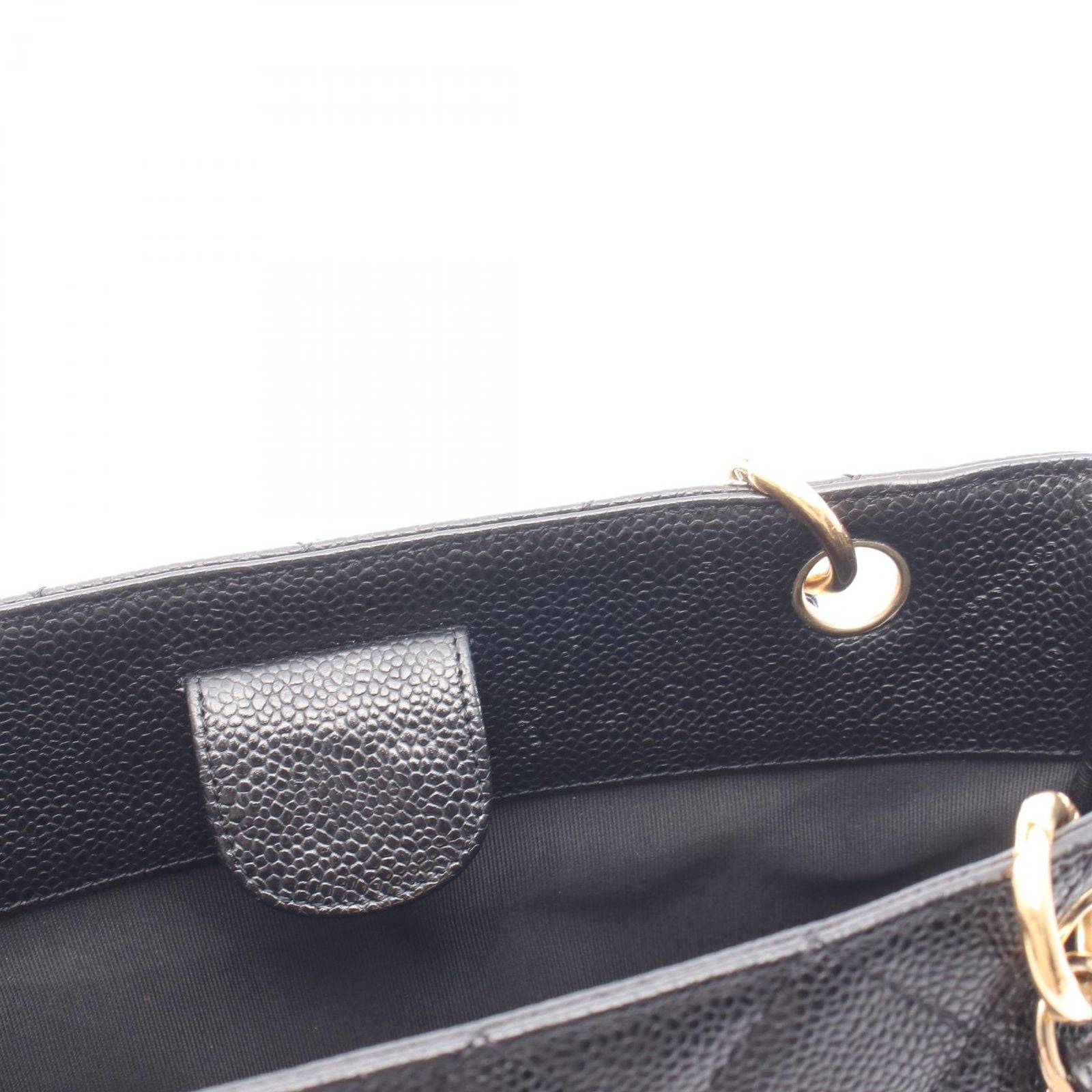 Chanel Tote Quilted Petite Shopping PST Black Caviar Leather Chain — view 7