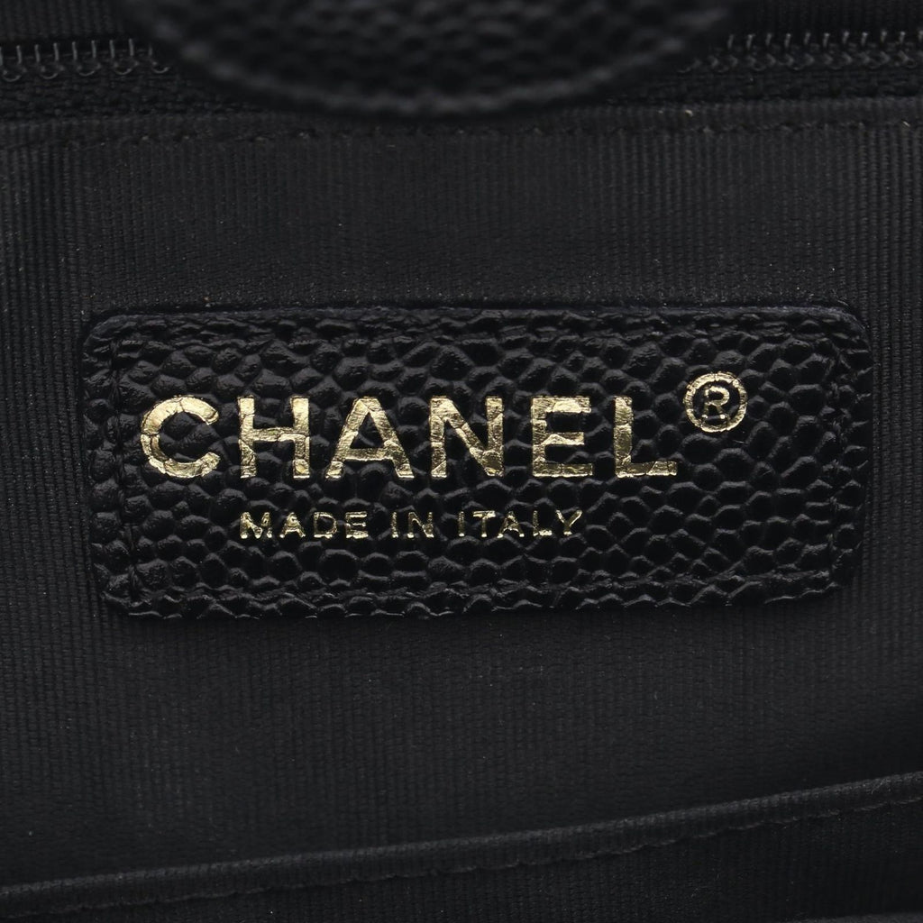 Chanel Tote Quilted Petite Shopping PST Black Caviar Leather Chain — view 4