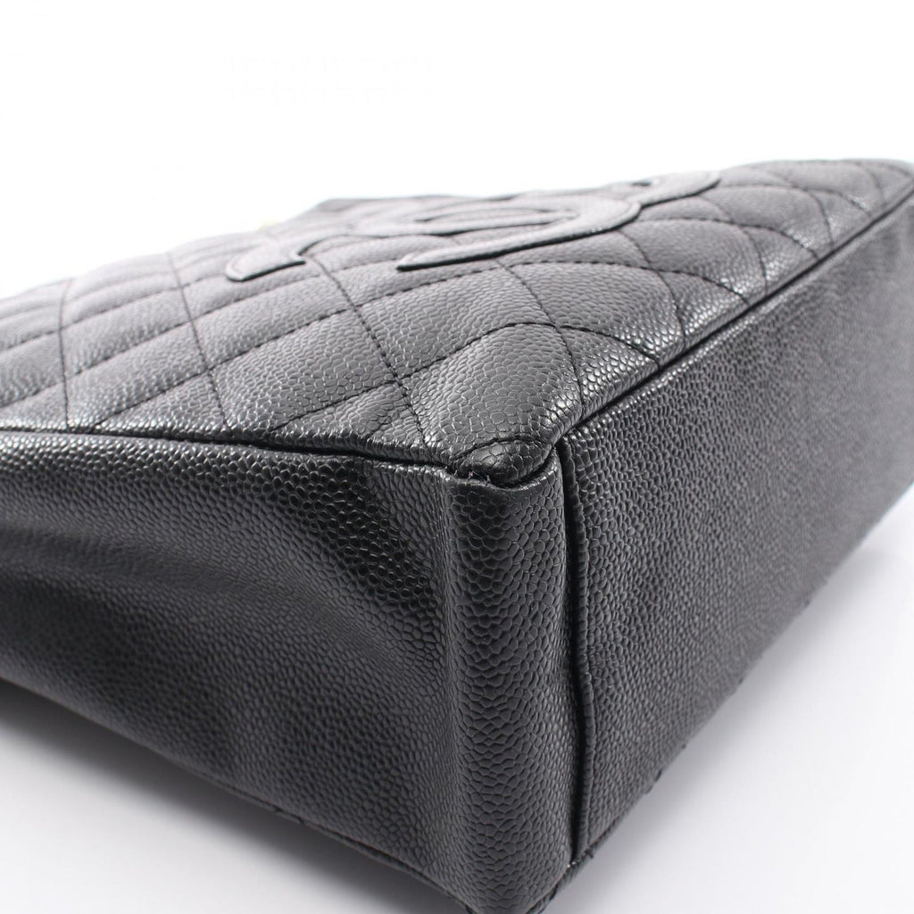 Chanel Tote Quilted Petite Shopping PST Black Caviar Leather Chain — view 6