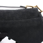 Dior Shoulder Bag Oblique Jacquard Black Canvas Leather — view 9