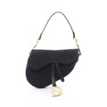 Dior Shoulder Bag Oblique Jacquard Black Canvas Leather