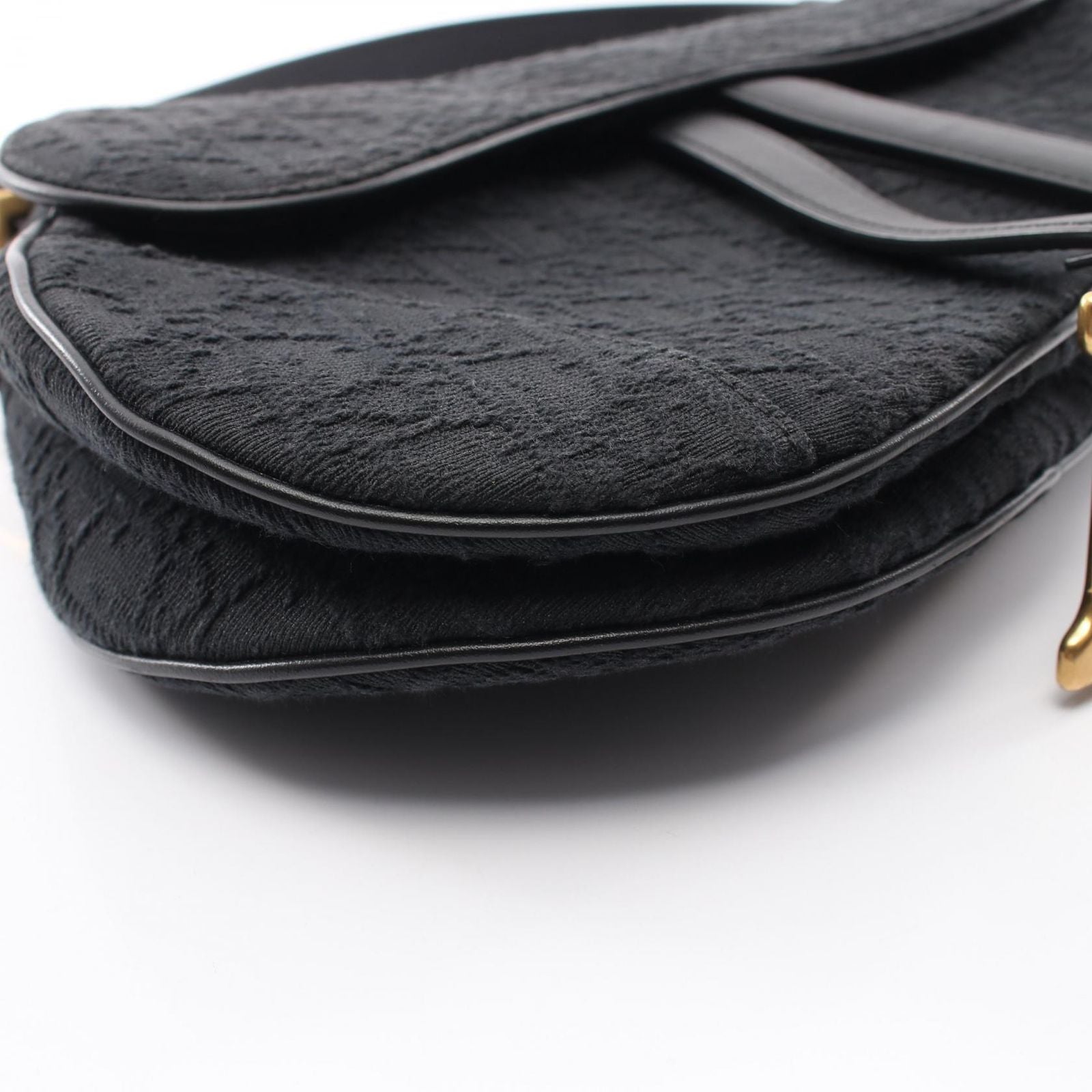 Dior Shoulder Bag Oblique Jacquard Black Canvas Leather — view 5