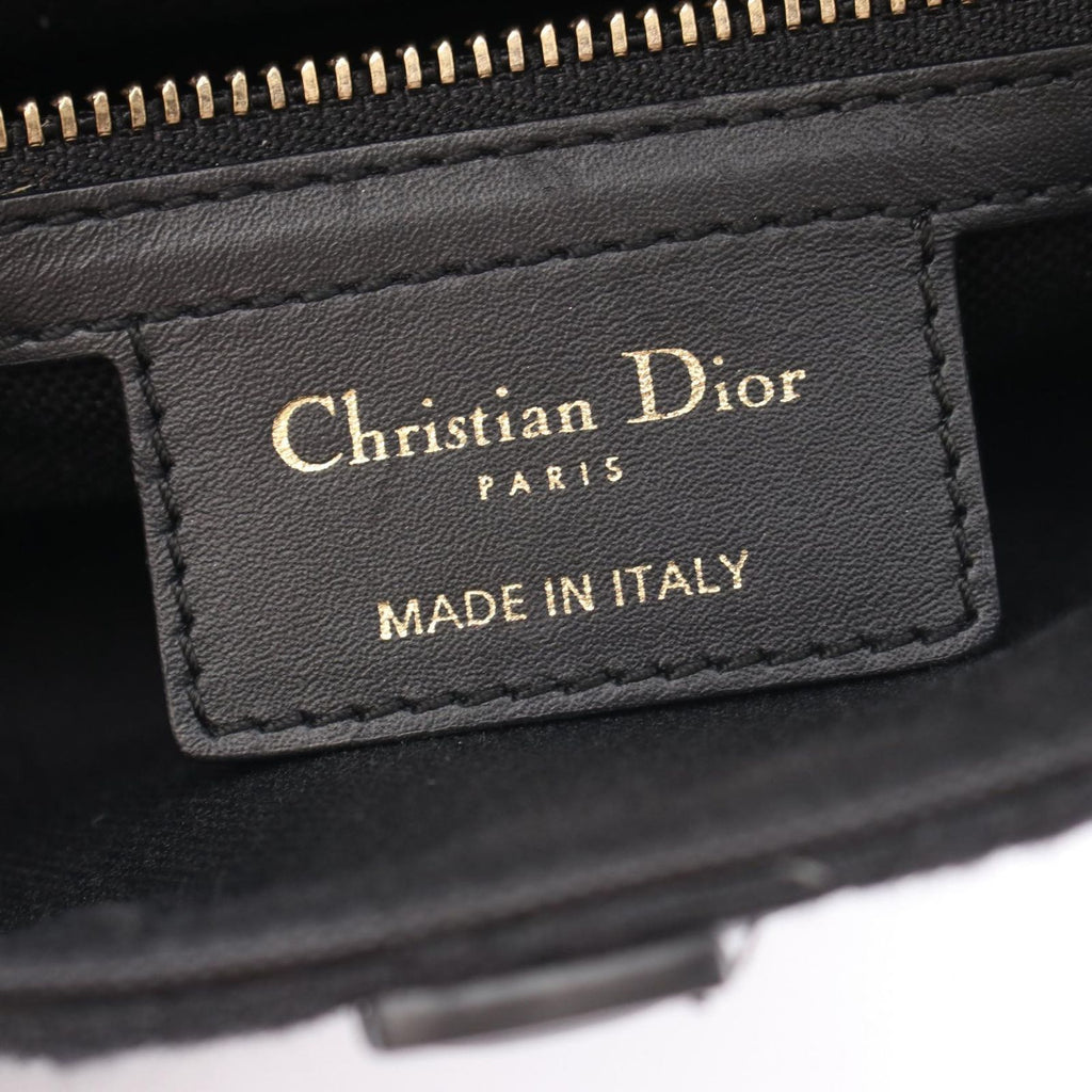 Dior Shoulder Bag Oblique Jacquard Black Canvas Leather — view 4