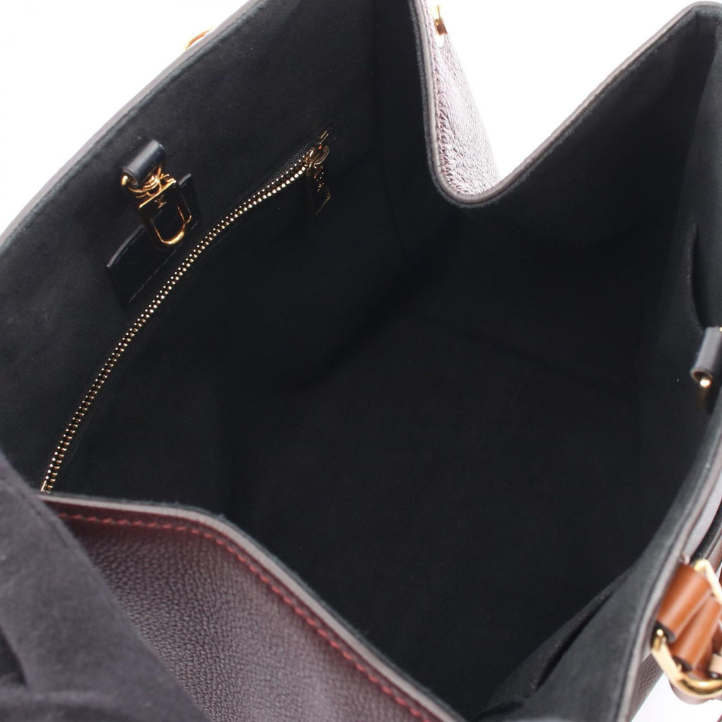 Louis Vuitton Handbag Fold Tote MM 2-Way Noir Wine Cream Canvas Leather — view 3
