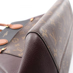 Louis Vuitton Handbag Fold Tote MM 2-Way Noir Wine Cream Canvas Leather — view 9
