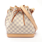 Louis Vuitton Shoulder Bag Noe BB Damier Azur Canvas Leather