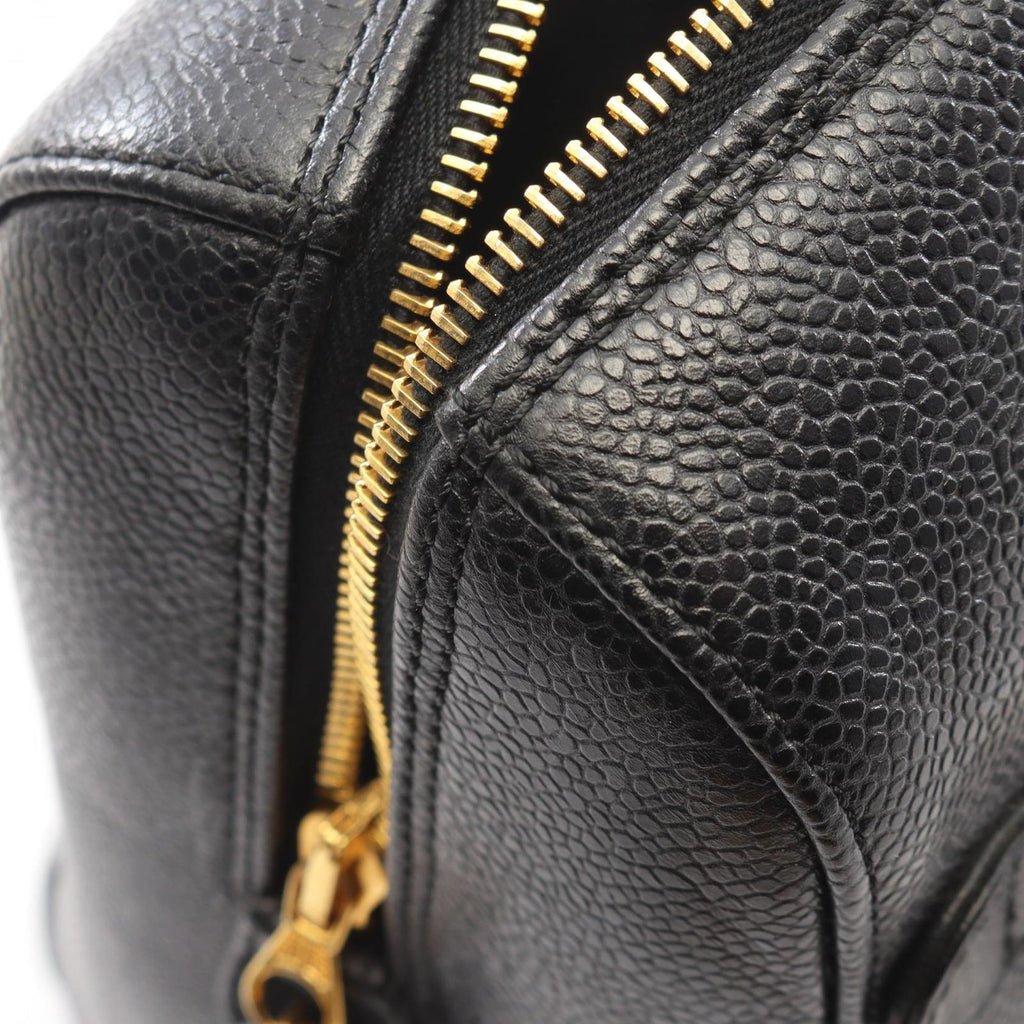 Chanel Tote Big CC Logo Black Caviar Leather CC Chain Boston — view 9