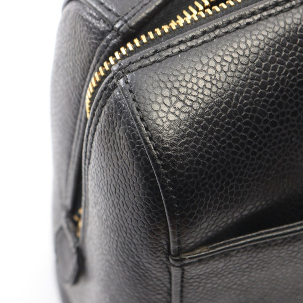 Chanel Tote Big CC Logo Black Caviar Leather CC Chain Boston — view 7