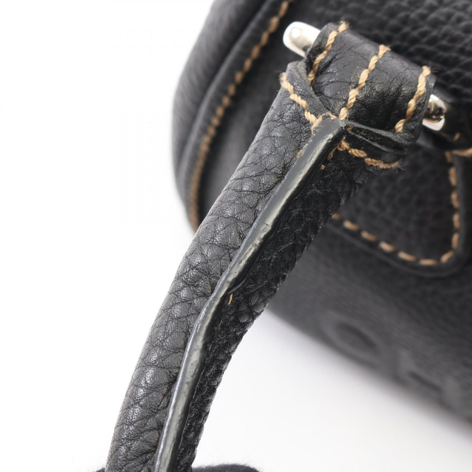 Chanel Handbag Logo Black Caviar Leather Fringe — view 8