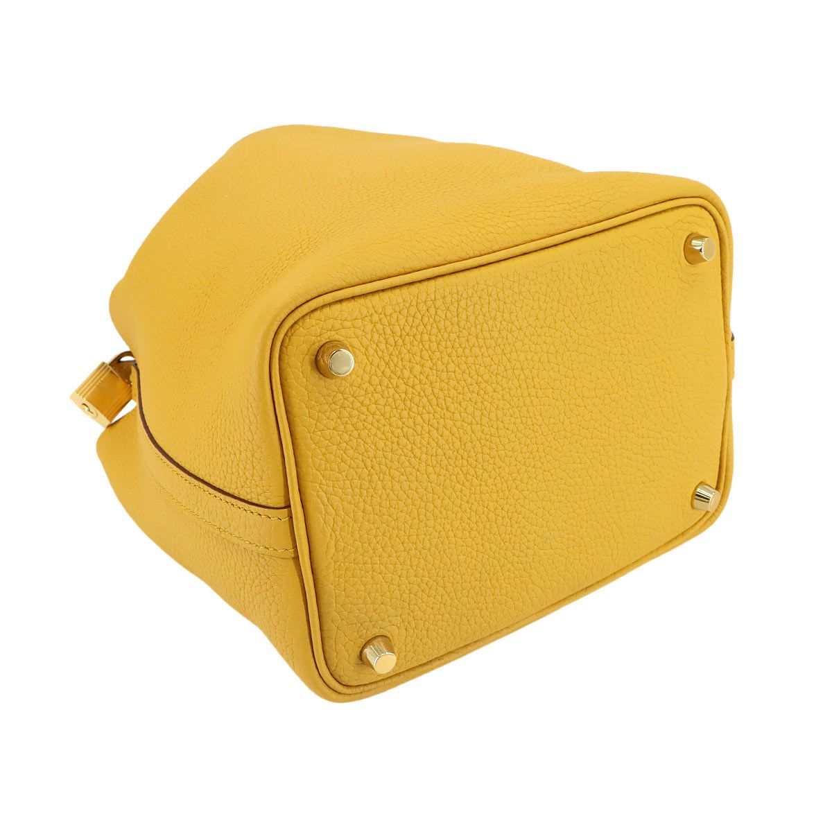 Hermes Picotin Lock PM Hand Bag Taurillon Clemence Joan Ambre — view 4