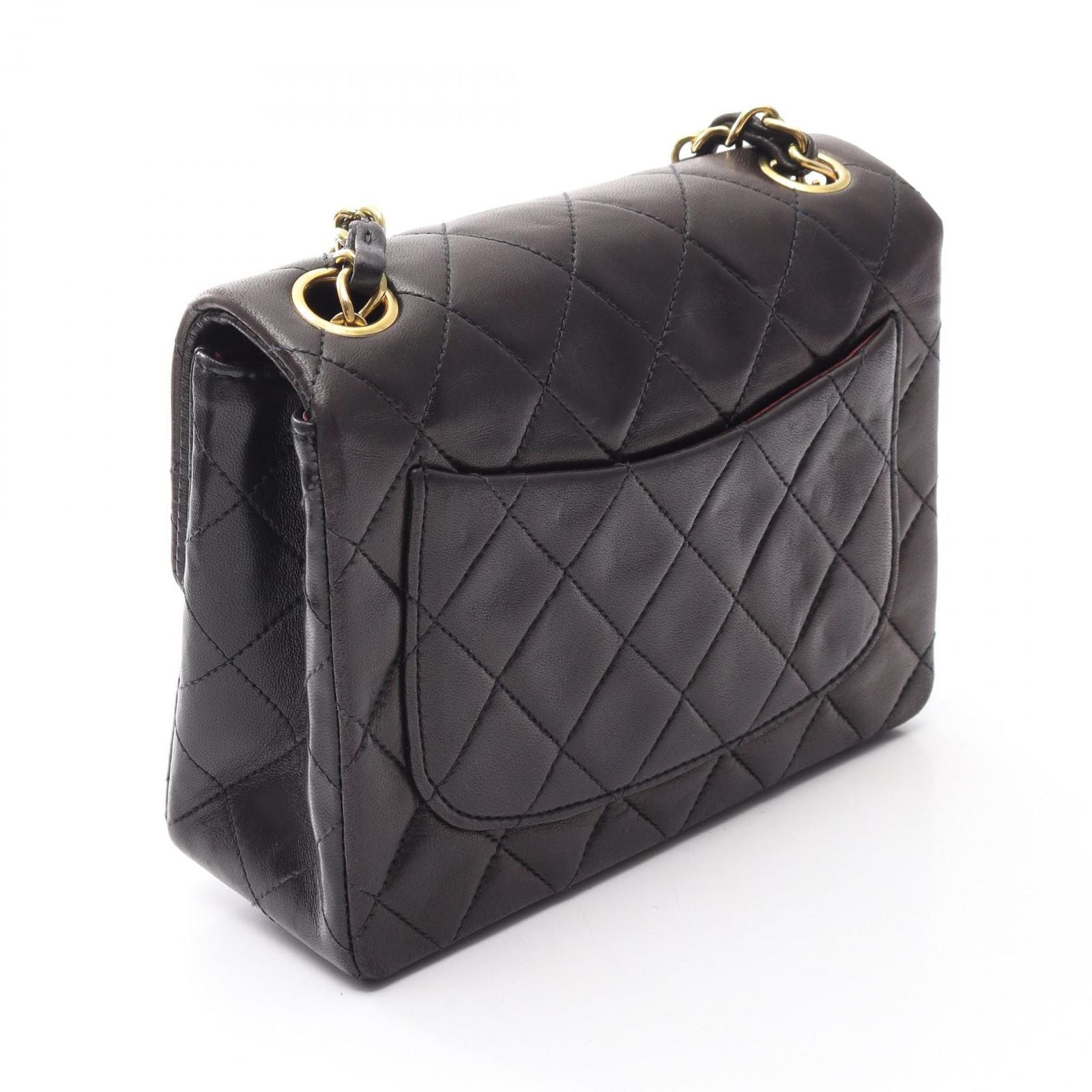 Chanel Shoulder Bag Mini Quilted Black Lambskin Mini Chain — view 2