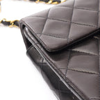 Chanel Shoulder Bag Mini Quilted Black Lambskin Mini Chain — view 8