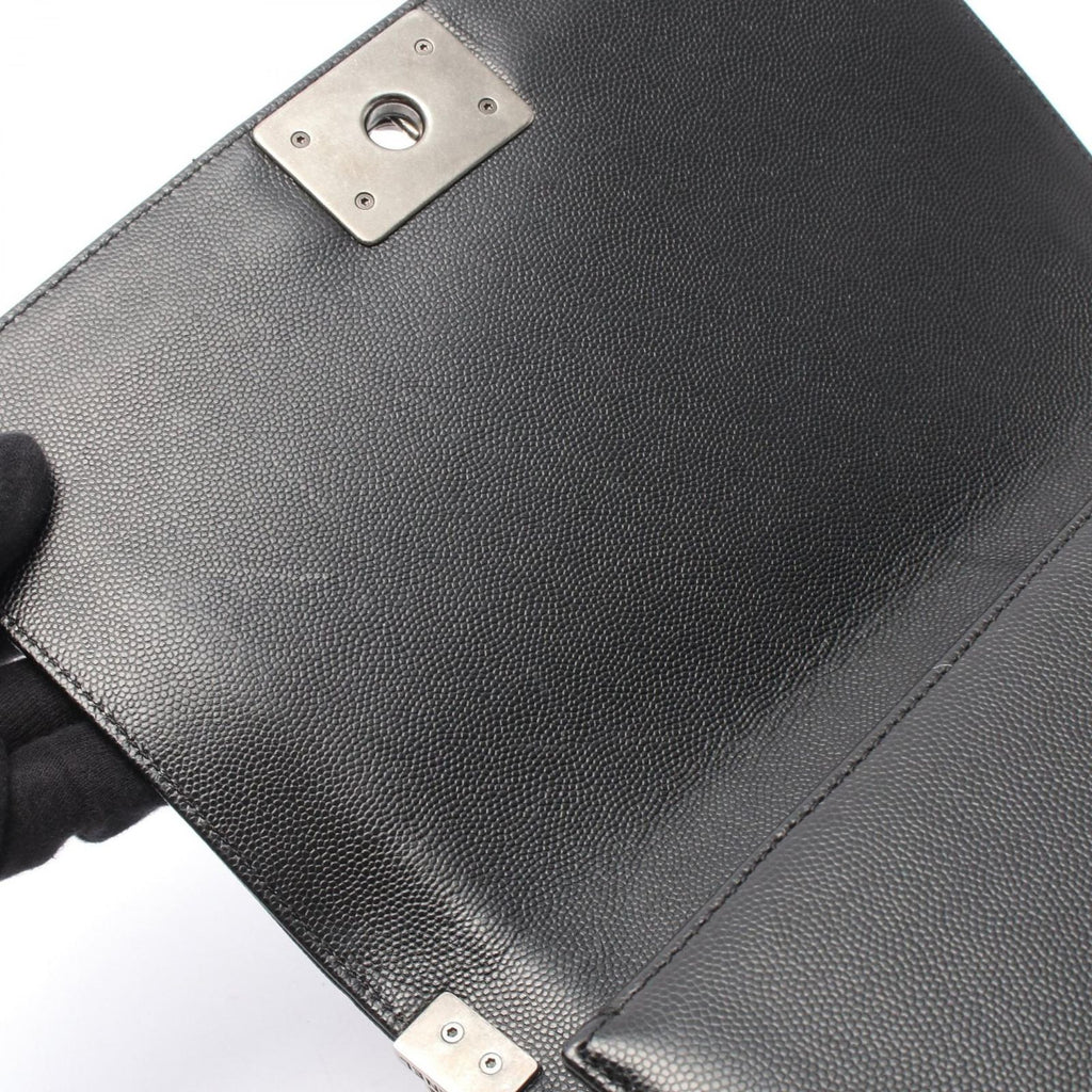 Chanel Shoulder Bag Boy Black Caviar Leather Boy Chain — view 6