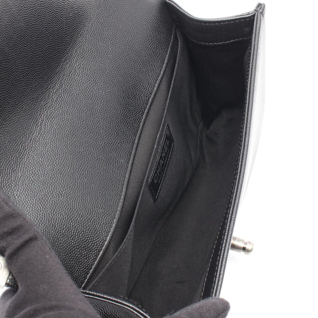 Chanel Shoulder Bag Boy Black Caviar Leather Boy Chain — view 3