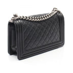 Chanel Shoulder Bag Boy Black Caviar Leather Boy Chain — view 2
