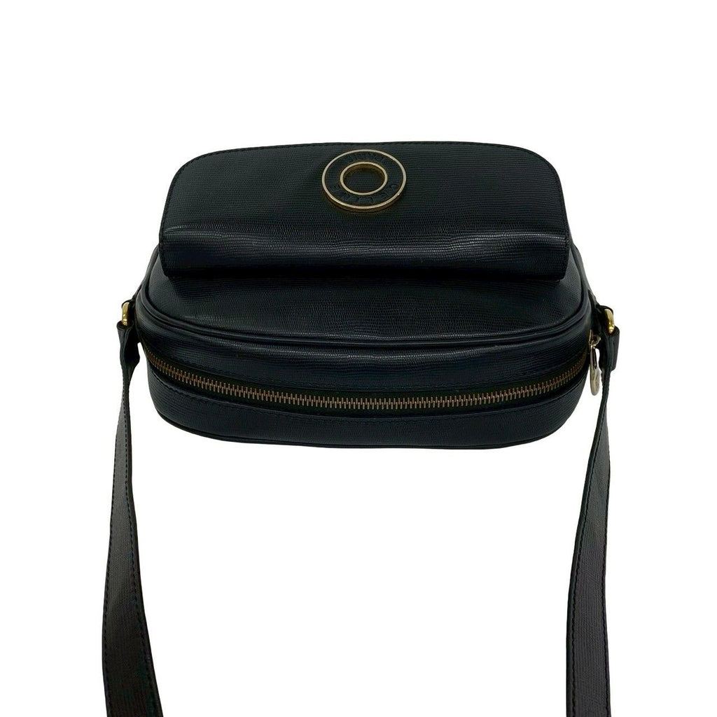 Celine Vintage Circle Logo Leather Mini Shoulder Bag Crossbody Black — view 4
