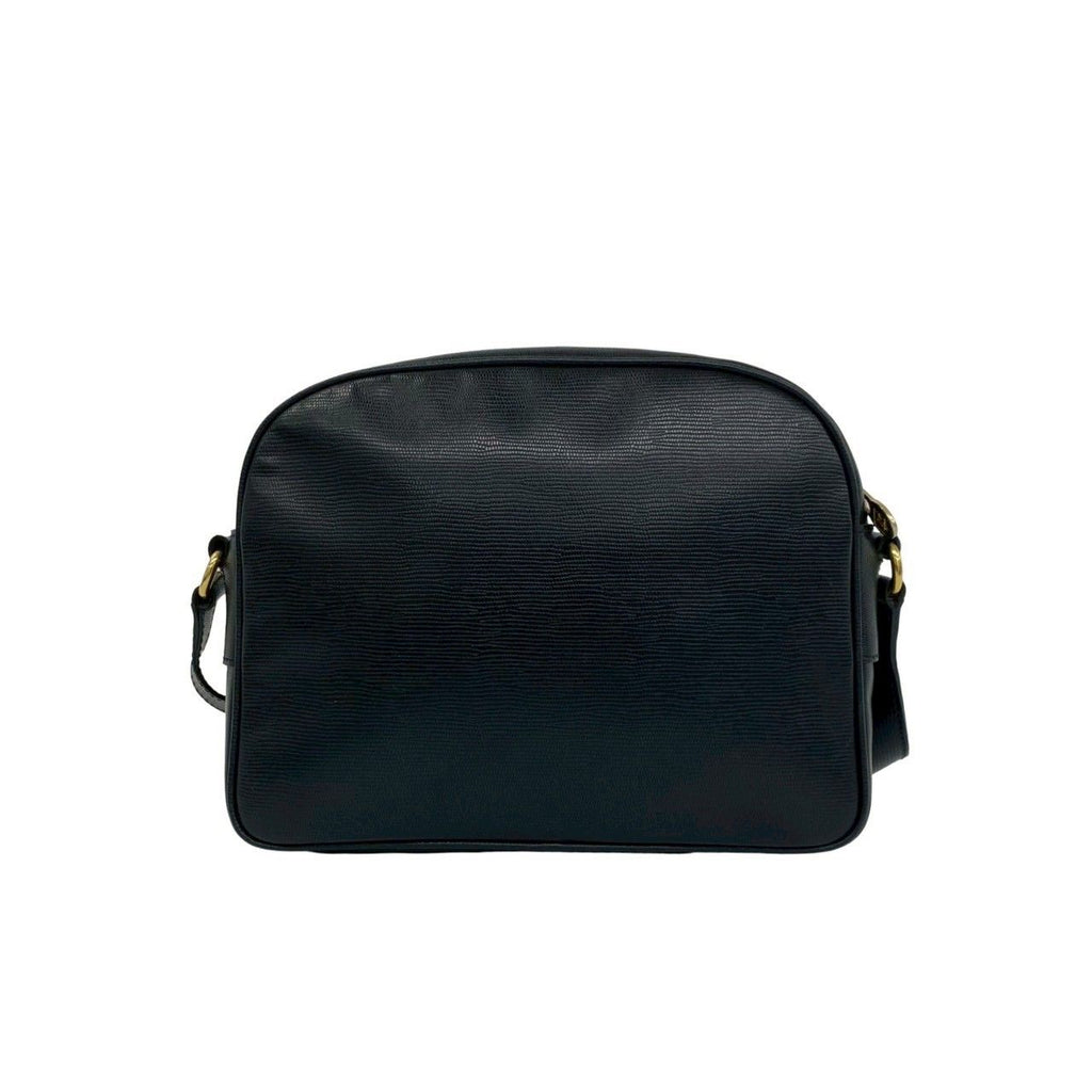 Celine Vintage Circle Logo Leather Mini Shoulder Bag Crossbody Black — view 3