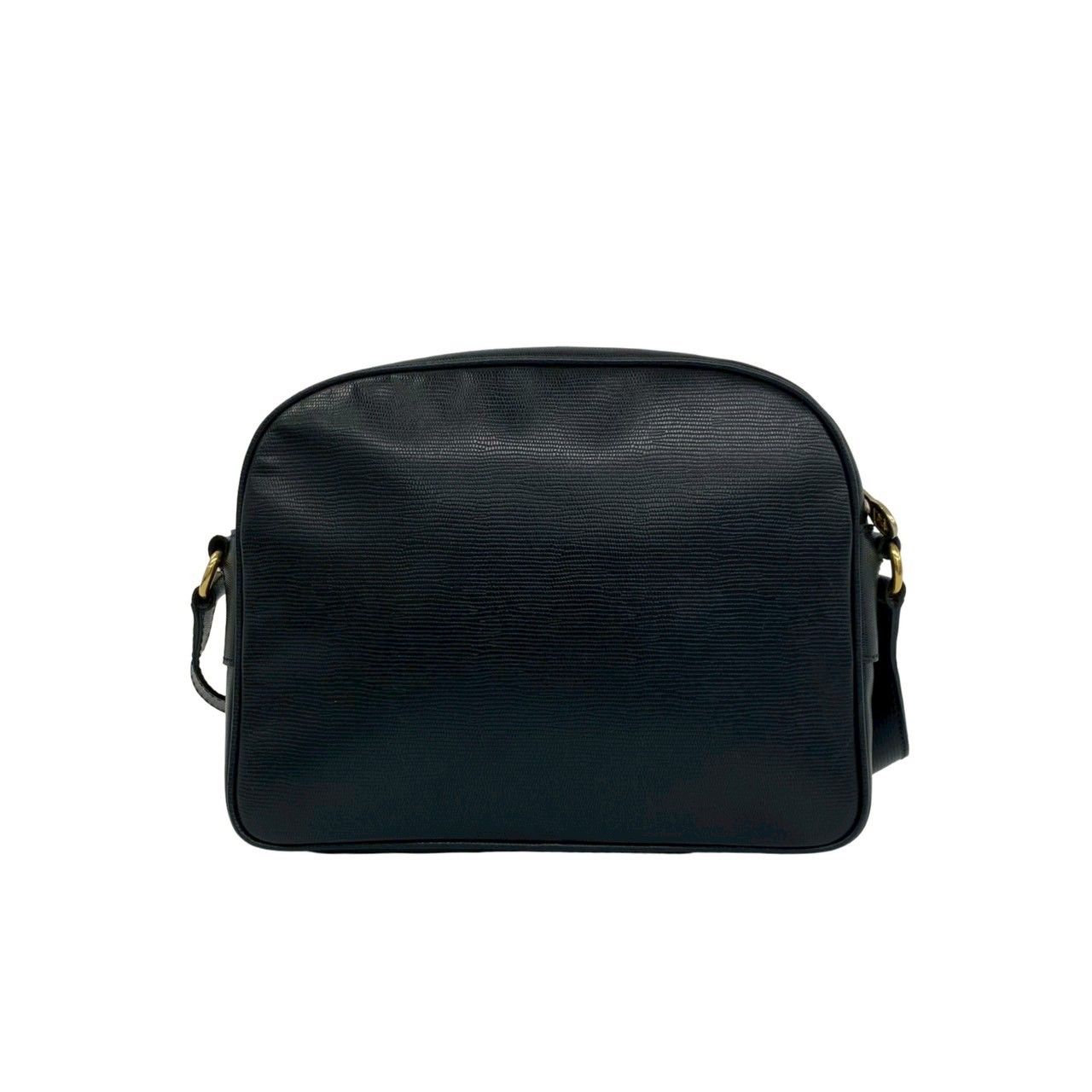 Celine Vintage Circle Logo Leather Mini Shoulder Bag Crossbody Black — view 3
