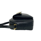 Celine Vintage Circle Logo Leather Mini Shoulder Bag Crossbody Black — view 5