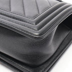 Chanel Shoulder Bag Boy Small Black Caviar Leather Boy Stitch Chain — view 6