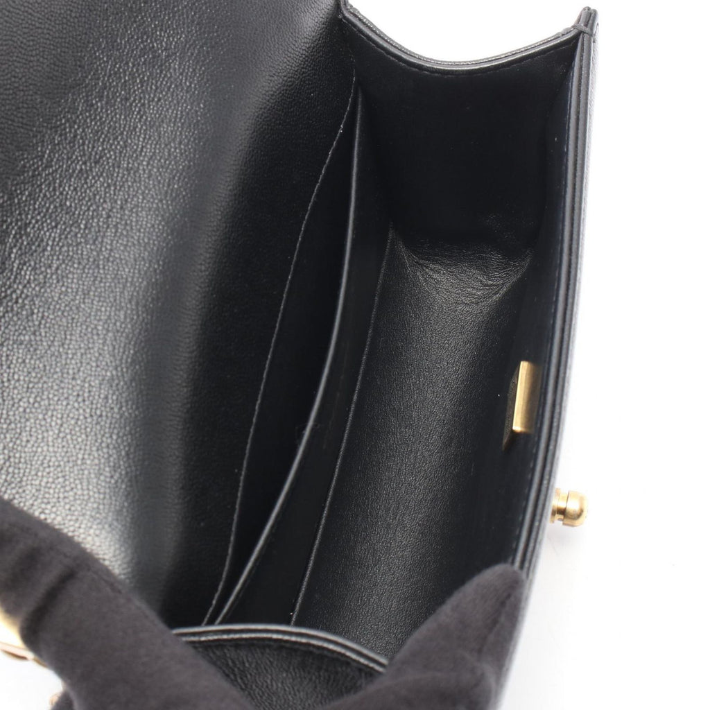 Chanel Shoulder Bag Boy Small Black Caviar Leather Boy Stitch Chain — view 3