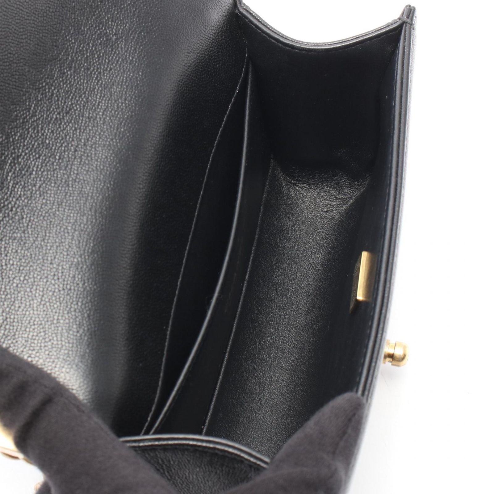Chanel Shoulder Bag Boy Small Black Caviar Leather Boy Stitch Chain — view 3