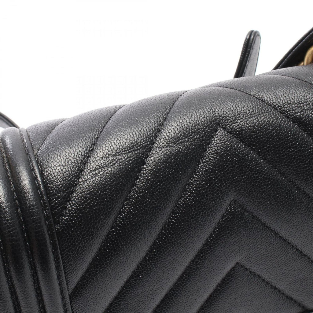 Chanel Shoulder Bag Boy Small Black Caviar Leather Boy Stitch Chain — view 7