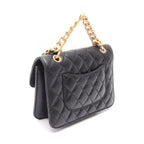 Chanel Shoulder Bag Quilted Small Flap 2-Way Black Lambskin Chain — view 2
