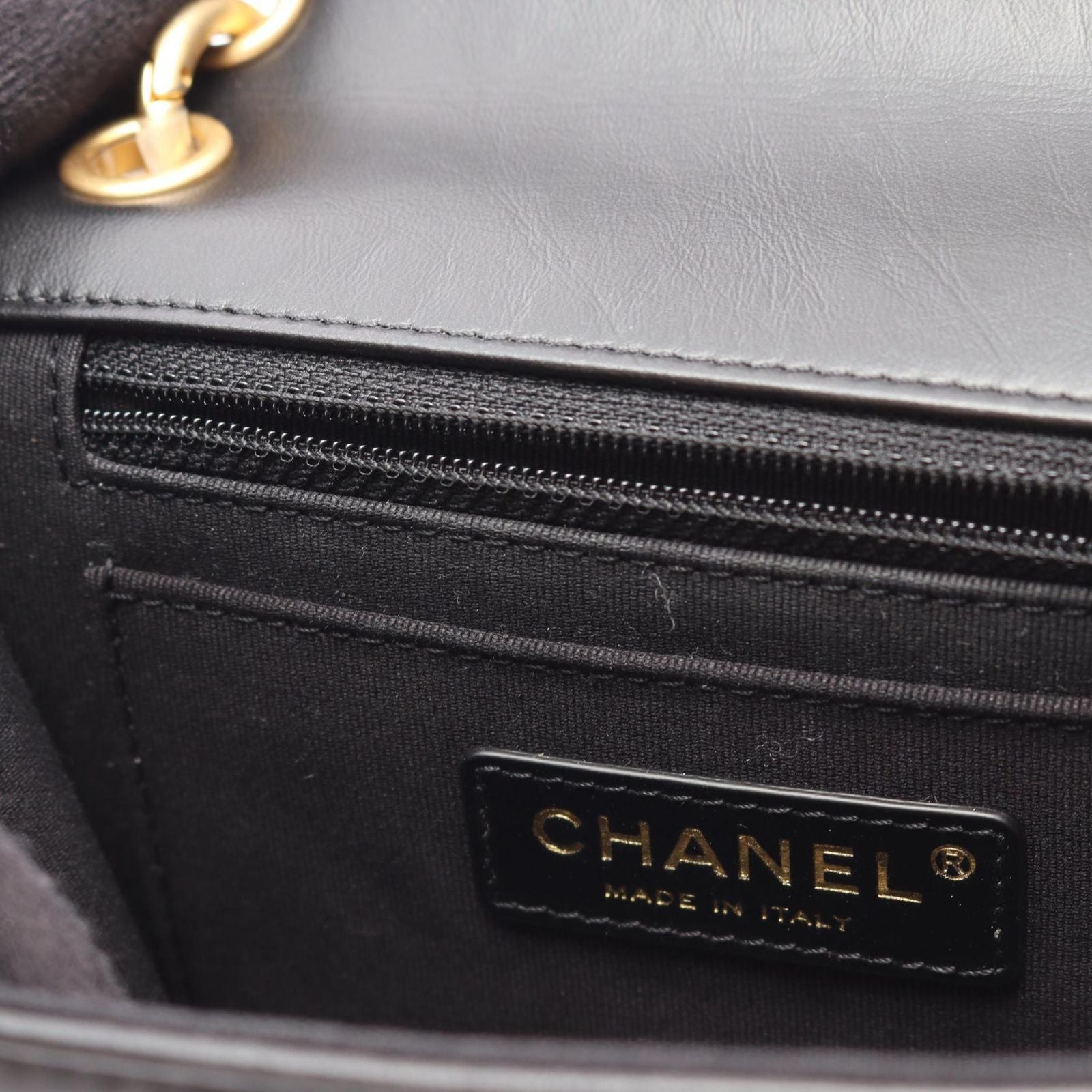 Chanel Shoulder Bag Quilted Small Flap 2-Way Black Lambskin Chain — view 7