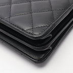 Chanel Shoulder Bag Quilted Chain Wallet Black Lambskin — view 9