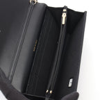Chanel Shoulder Bag Quilted Chain Wallet Black Lambskin — view 3