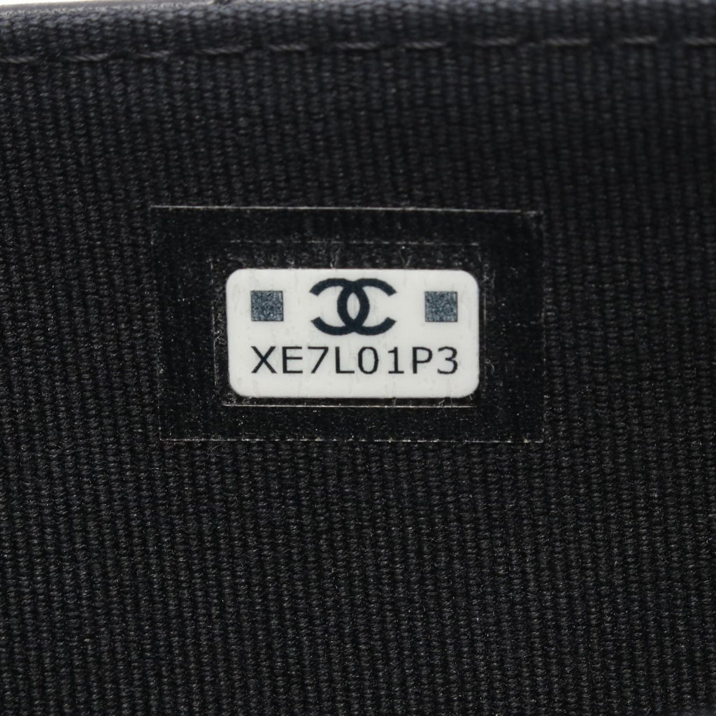 Chanel Shoulder Bag Quilted Chain Wallet Black Lambskin — view 5