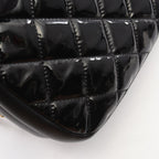 Chanel Shoulder Bag Quilted Black Patent Leather Chain — view 6