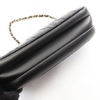 Chanel Shoulder Bag Quilted Black Patent Leather Chain — view 8