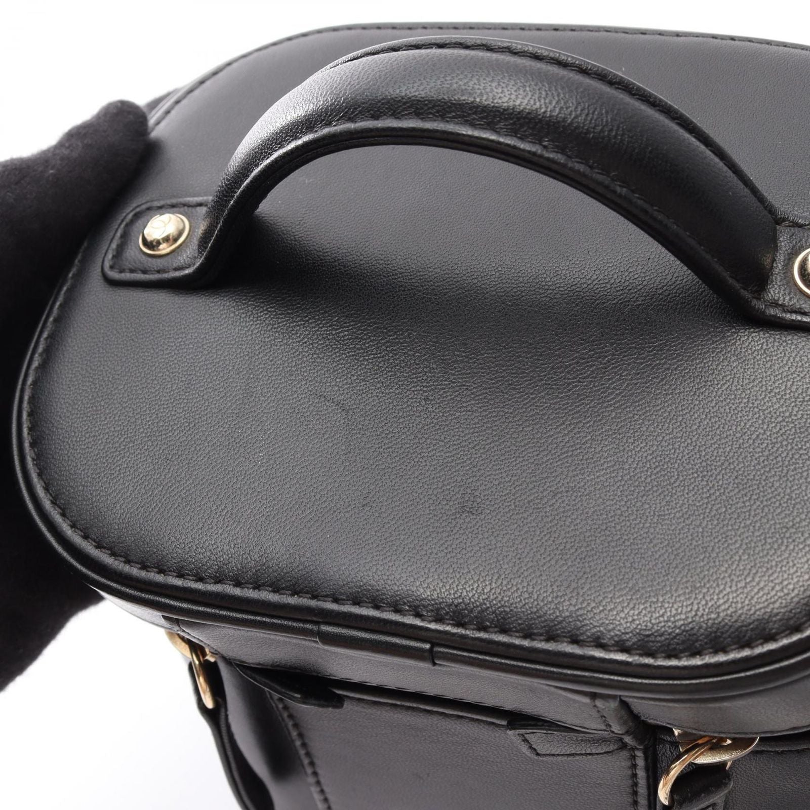 Chanel Handbag CC Logo 2-Way Black Lambskin CC Vanity Chain — view 6