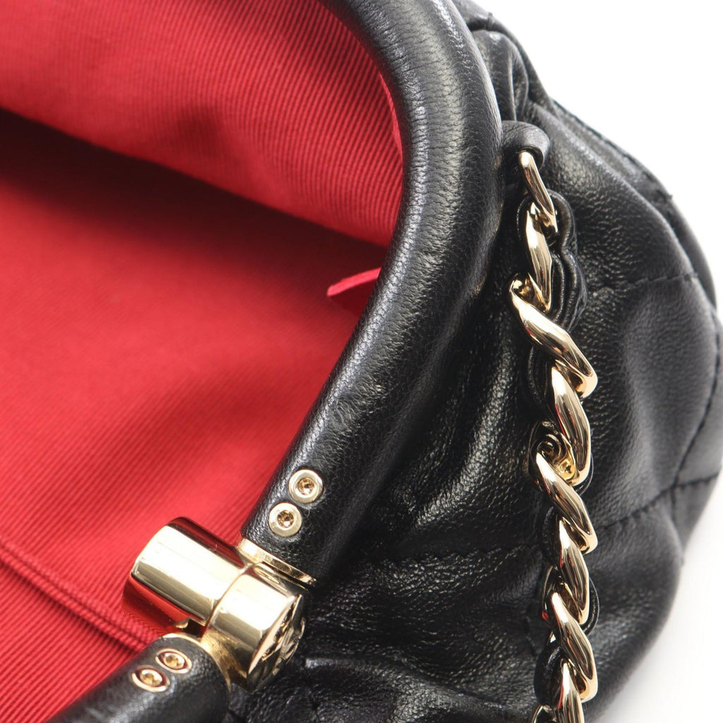 Chanel Shoulder Bag Quilted Black Lambskin Small Chain — view 6