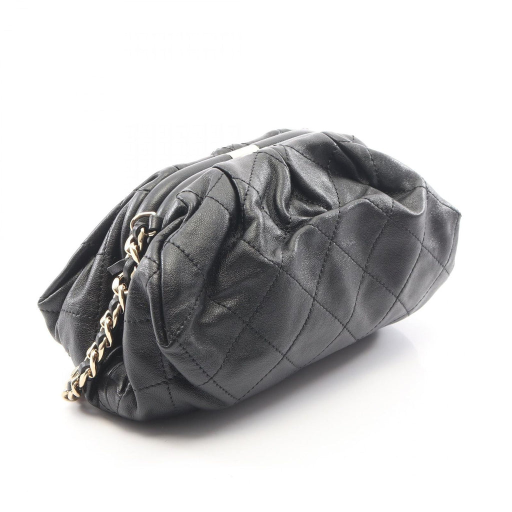 Chanel Shoulder Bag Quilted Black Lambskin Small Chain — view 2