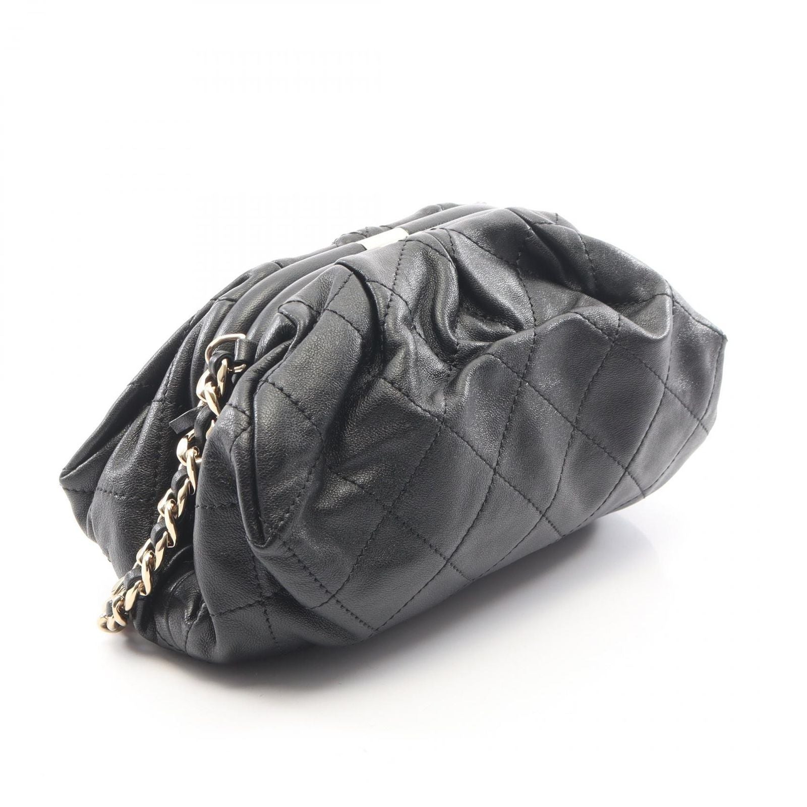 Chanel Shoulder Bag Quilted Black Lambskin Small Chain — view 2