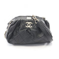 Chanel Shoulder Bag Quilted Black Lambskin Small Chain