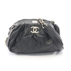 Chanel Shoulder Bag Quilted Black Lambskin Small Chain